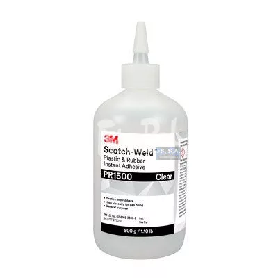 3M™ Scotch-Weld™ Adhesivo instantáneo de plástico y caucho PR1500, Transparente, 500 g