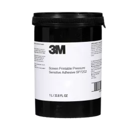 3M™ Adhesivo PSA SP7202 para serigrafía con curado UV rápido, alta precisión en líneas finas y excelente adhesión a policarbonato y poliéster.