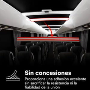 cinta adhesiva doble cara 3M LVO-060BF en sustratos plásticos